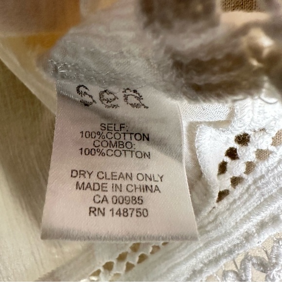 SEA NEW YORK Figgy Floral Appliqué Lace Trim Gauze Blouse - Picture 8 of 11